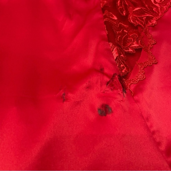 New! For Love & Lemons FLAWED Red Romantic Roses Slip Dress 10972 - Picture 7 of 10